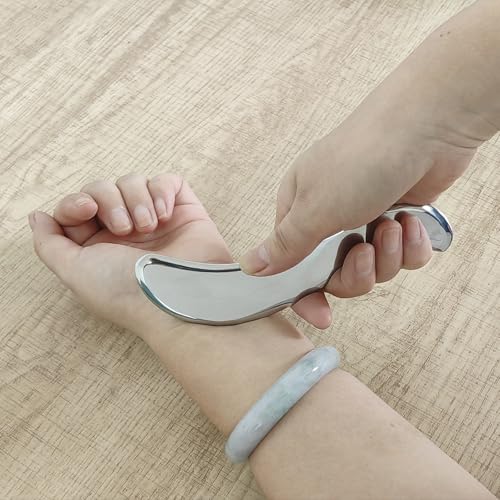 BYYDDIY 4 in 1 Stainless Steel Dual Head Facial Reflexology Tool & Facial Tool Set, Muscle Scraper Tool for Face,Tighten Skin Massage, Guasha Beauty Tool for Body Eyes (s-4in1) - style: 4in1
