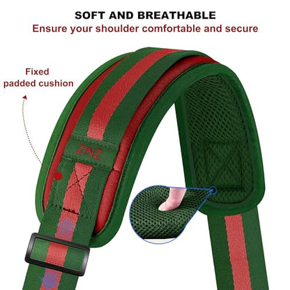 ZINZ Ultra-Thick Fixed Pad Shoulder Strap 76-inch Universal Bag Strap with Breathable Cushion and Dual Balanced Adjustable Buckles for Laptop Bag Luggage Messenger Bag Crossbody etc -Stripe-RG - color: Stripe-rg