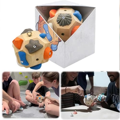 Handcrafted Climbing Block: Elevate Strength with Portable Hangboard & Rock Climbing Gear, 3D Training Ball for Anytime Practice, Ideal Gift for Climbers