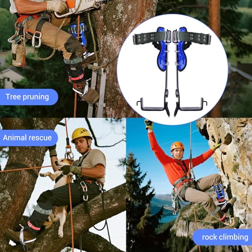 Climbing Equipment. Tree - Climbing Kits. Anti - Slip Climbing Tools with footboards. —— Forestry Operation Equipment Suitable for Rock Climbing, Tree Trimming, Hunting, and Fruit Picking. - style: Portable