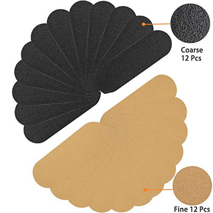 Stainless Steel Pedi File Refill, 100&180 Grit - Pedicure Refill Pads - Foot Rasp Pad with Removable Glue,Size 5.2" L x 1.7" W,24 Count - size: 100/180 Grit