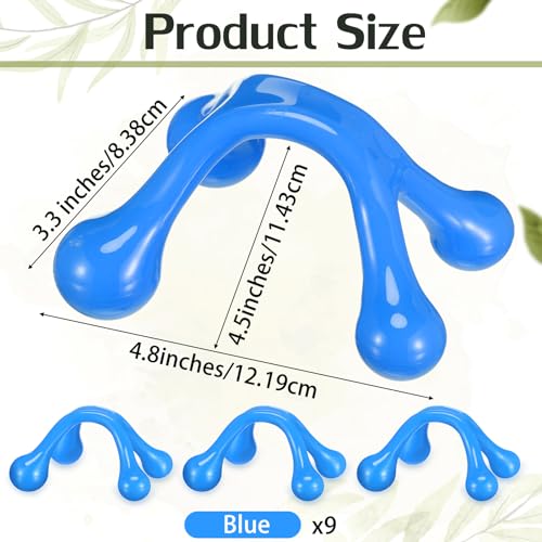 Liliful 9 Pcs 4 Point Massage Tools Small Hook Massager Handheld Palm Shaped Manual Back and Neck Massager Tools 4 Legged Hand Held for Body Muscles Arm Shoulder Leg(Blue) - color: Blue