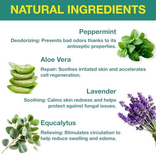 Natural Shoe Deodorizer Spray (700+ Sprays) - Extra Strength Shoe Odor Eliminator for Smelly Shoes & Foot Spray - Natural Peppermint & Eucalyptus Oils - Small Gift for Men & Women 3.38 fl oz