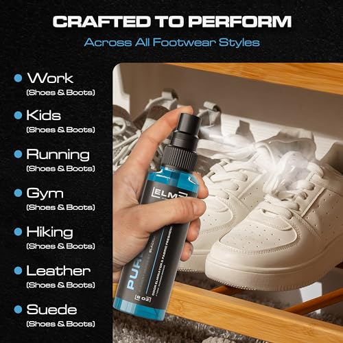 Blackline 4-in-1 Shoe Deodorizer Spray — Multipurpose Car Air Freshener, Shoe Spray for Smelly Shoes, Closets & Non-Washable Items — Residue-free, US-Made, Attacks the Source — 2-Pack (16oz)