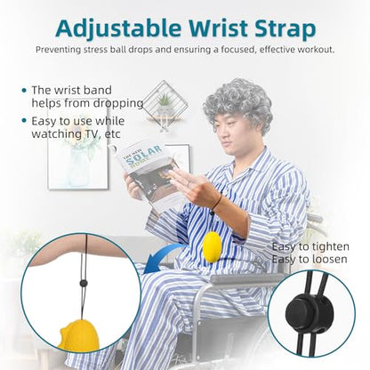 Fanwer Stress Ball for Adults and Hand Grip Strengthener Set, Hand Therapy Balls, Fingers Exerciser for Hand Therapy, Arthritis, Carpal Tunnel（4 PCS）