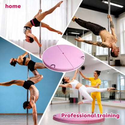 Folding Portable Pole Dance Crash Pad, Fitness Gymnastic Yoga Safety Protection Pad, Round Foldable Aerial Yoga Mat for Pole Dancing, Gymnastics, Aerial Hoop - size: 120*10cm/47.2*3.9in