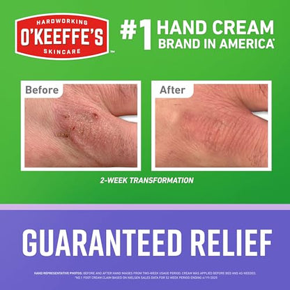 O'Keeffe's Working Hands Hand Cream Plus Night Treatment Cream Bundle - 3 oz Tubes (2 total) - Repairing Skincare for Cracked, Dry Hands - size: 3 Ounce (Pack of 2), style: 3oz Set