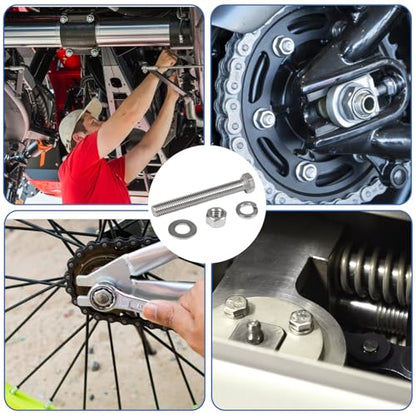 MroMax 20 Sets 1/4-20 x 3/4" Hex Head Screw Bolt, Nuts, Flat Washer & Spring Lock Washers Kits,Fully Threaded, Stainless Steel 18-8（304）, Bright Finish - size: 1/4-20 x 3/4" (20 Sets)