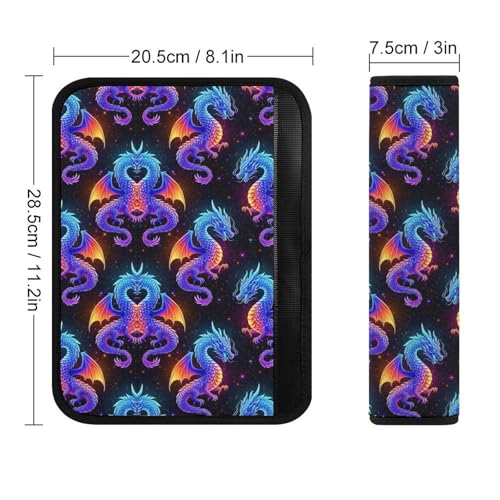 Universal Soft and Comfortable Car Seat Straps Shoulder Pads for Adult Use, Stroller Pushchair High Chair, 2PCS Cute Galaxy Dragon Harness Pads Strap - color: Pattern 845