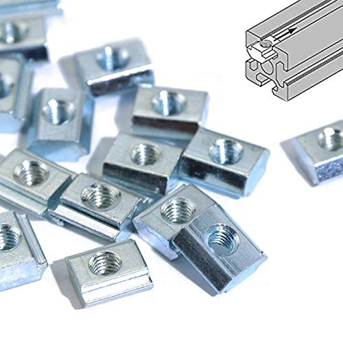 30pcs 2020 Series Sliding T Nuts Metric M6 Thread Slide in Hammer Head T-Nut for Standard 6mm T-Slot Aluminum Extrusion Profile （2020 Series M6） - size: 2020 Series M6