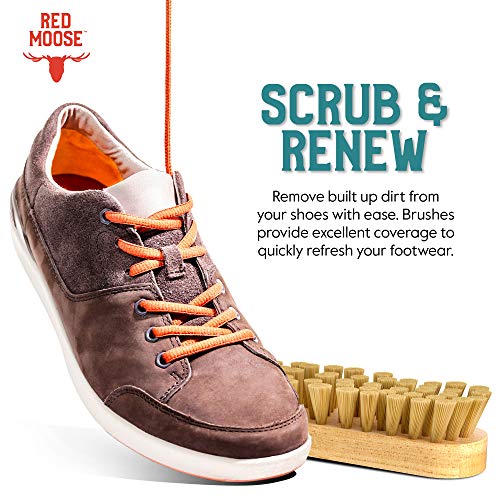 RED MOOSE Shoe & Sneaker Cleaner Kit – Leather, Suede, Nubuck, Canvas & White Shoes with Brush, Foam & Cloth, Made in USA - color: 5 Pcs Suede & Nubuck Kit