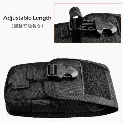 TRIWONDER Tactical Phone Pouch Molle, Smartphone Holster Bag EDC Utility Cellphone Lock Card Holder Organizer Fit for Waist Belt Case - color: 03 Black