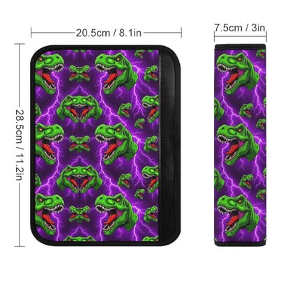 2 Pack Universal Fit Seat Belt Cover for Child, Stroller Pushchair High Chair, T Rex Jurassic Dinosaurs Automotive Seat Belt Protector, Pressure Relief - color: Pattern 1214