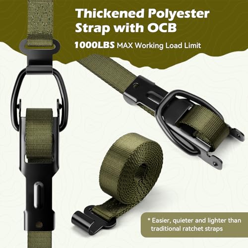 Saddle Hunting Platform Steps, Ultra-Light Ring of Steps for Climbing Bow Hunting with 6 Feet Heavy-Duty Strap & Cam Buckle, Ergonomic Anti-Slip Design - size: 6 Pack