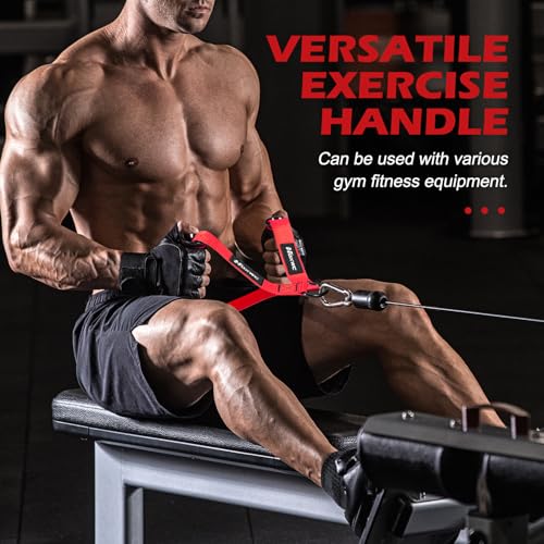 HOXWC Cable Handles Gym Equipment, Heavy Duty Resistance Band Handles, Replacement Exercise Handles for Cable Machine, Pulley System, Strength Trainer, Pull Down Workout, Home Gym Cable Attachments - color: Red