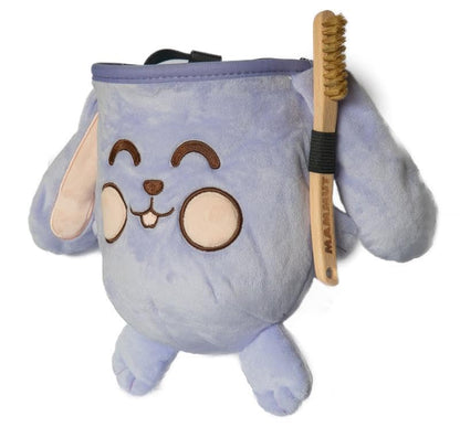 Chalk Bag for Rock Climbing - Bouldering Chalk Bucket with Quick-Clip Belt, Zipper Pocket and Brush Holder (Rabbit)