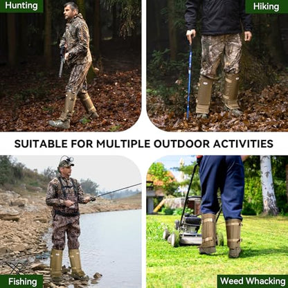 Snake Gaiters Chaps, Durable Lower Legs Anti-Snake Bite Guards - color: Khaki