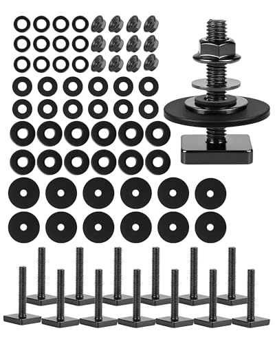 T Slot Bolts for Roof Rack Cross Bars, Platform, Cargo Basket, Stainless Square T Track Bolt Adapter to Secure Bike/Ski/Kayak Rack, Solar Panel, Awning, 4mm Thick - color: M6x35mm,12pk