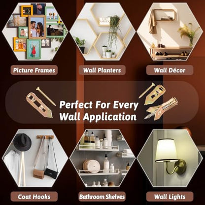 423 PCS Self Drilling Drywall Anchors with Screws Kit, Heavy Duty Metal | 2 Sizes Self-Drilling Drywall Anchors, 5 Sizes Zinc Expansion Screws and 3 Drill Bits for Shelves, Mirrors, Picture Frames