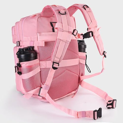 LHI Military Tactical Backpack for Men and Women 45L Army 3 Days Assault Pack Bag Large Rucksack with Shoe Compartment - color: 1.7 Pink
