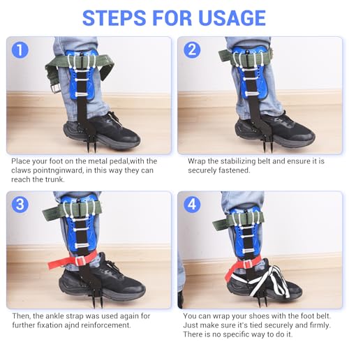 Climbing Equipment. Tree - Climbing Kits. Anti - Slip Climbing Tools with footboards. —— Forestry Operation Equipment Suitable for Rock Climbing, Tree Trimming, Hunting, and Fruit Picking. - style: Portable