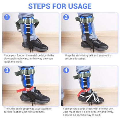 Climbing Equipment. Tree - Climbing Kits. Anti - Slip Climbing Tools with footboards. —— Forestry Operation Equipment Suitable for Rock Climbing, Tree Trimming, Hunting, and Fruit Picking. - style: Portable