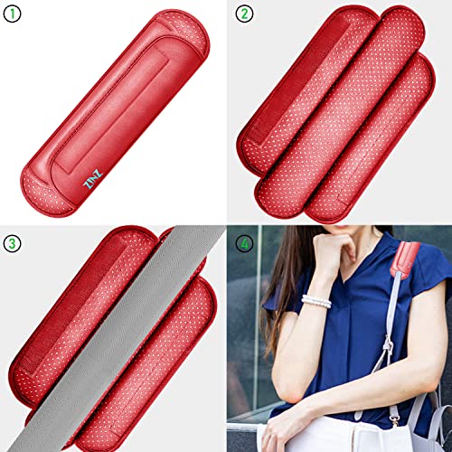 ZINZ Universal Shoulder Pad with Ultra Thick Cushion for Bag Luggage Bag Crossbody, Plus Long & Anti-Slip & Breathable,Red - color: Red