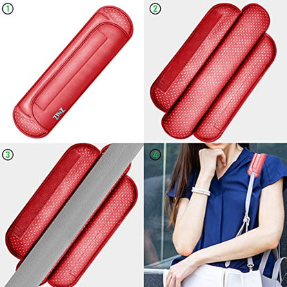 ZINZ Universal Shoulder Pad with Ultra Thick Cushion for Bag Luggage Bag Crossbody, Plus Long & Anti-Slip & Breathable,Red - color: Red