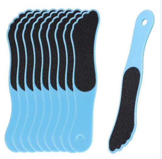 10 Pack Foot File, Professional Foot Callus Remover Sandpaper Pedicure Tools, Double Side Foot Scrubber, Sander for Dead Skin Foot Rasp Pedicure for Women Mother Family Manicure Beauty Shop Spa - color: Blue-10pcs
