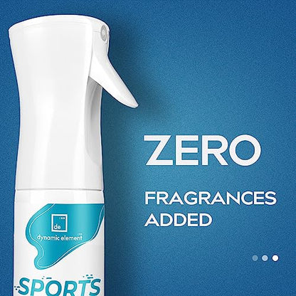 Sports Gear Odor Eliminator Spray, Unscented, 9 fl oz | 30s Fast-Acting, Safe for Skin, No Perfumes, Mineral Formula, For Ice Hockey Pads, Helmets, Gloves, Shoes & Yoga Mats