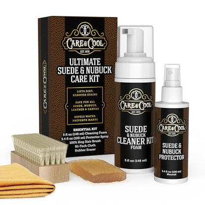 Care & Cool Ultimate Suede & Nubuck Care Kit, Complete 6-Piece System | Gently Lifts Dirt & Grime, Repels Water & Stains, Preserves Breathability, Wear Your Favorites With Confidence