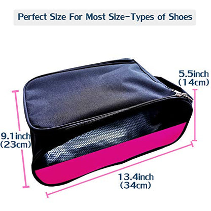 Golf Shoe Bag, Pink Golf Shoes Bags Women Outdoor Zippered Carrier Bags with Ventilation Sport Shoes Bag Travel Shoe Bags (Pink) - color: Pink