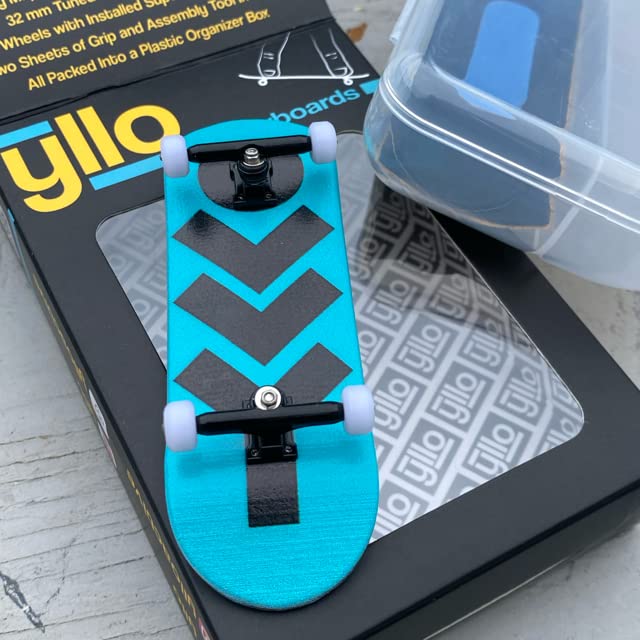 Yllo Olly Complete 5 Ply Wood 100mm x 33mm Fingerboard with Upgraded 32mm Trucks, Lock Nuts, CNC Wheels