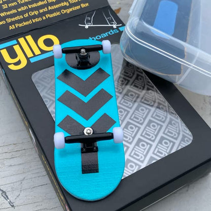 Yllo Olly Complete 5 Ply Wood 100mm x 33mm Fingerboard with Upgraded 32mm Trucks, Lock Nuts, CNC Wheels