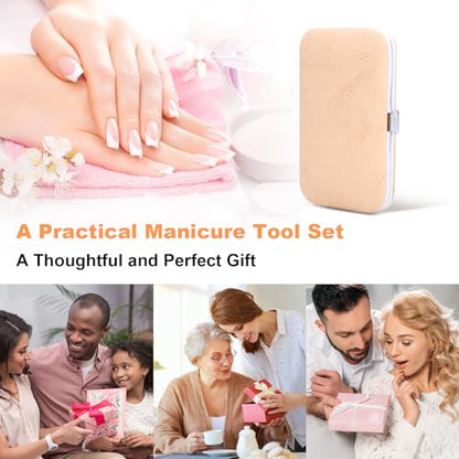 Manicure Set-Stainless Steel Nail Care Set-Professional 7 in 1 Ingrown Toenail Clipper Grooming Tool-Pedicure Kit & Toe Nail Cutter-Thick Nail Scissors Toiletries with Cuticle Trimmer (Rose Gold) - color: Rose Gold