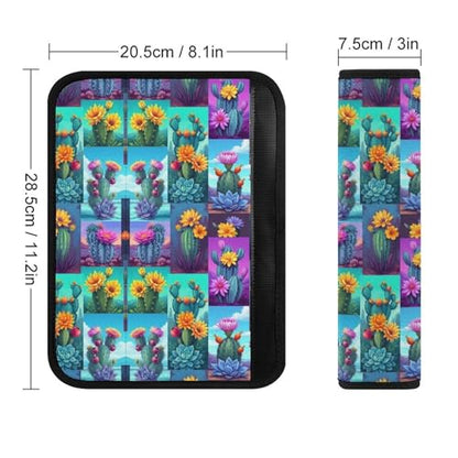 Universal Fit Seat Belt Shoulder Pad for Kids, Car Seats Pushchair Strollers High Chair Pushchair, 1 Pair Cactus Flower Botanical Plant Automotive Seat Belt Protector - color: Pattern 603