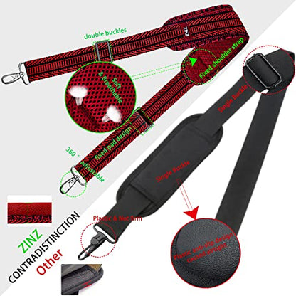 Shoulder Strap 78" Universal Handbag Strap with Ultra-thick Fixed Padded and Dual Balanced Adjustable Buckles Shoulder Crossbody Strap for Briefcase Messenger Bag Laptop bag Luggage，Bk&Red Jacquard - color: Black&red Jacquard