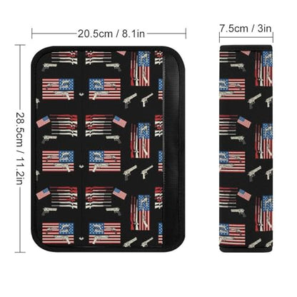 Soft Padded Car Seat Straps Shoulder Pads for Elderly Support, All Vehicles, 1 Pair American Flag Military Guns Shoulder Protector Anti-Slip Pad - color: Pattern 42