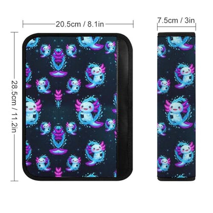 1 Pair Universal Soft and Comfortable Seat Belt Shoulder Pad for Adult Use, Stroller Pushchair High Chair, Purple Axolotl Neck Strap Covers, Anti-Slip Pad - color: Pattern 313