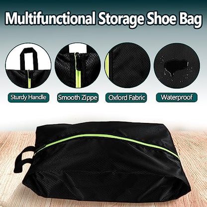 Shoe Bags for Travel - Set of 3 Pack Large Capacity Oxford Fabric Shoe Bags, Multi-Functional Dust-Proof and Waterproof Men & Women Travel Shoe Bag(Black) - color: Black