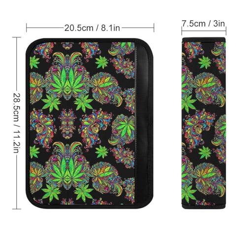 1 Pair Soft Padded Seat Belt Cover for Child, Most Cars, Trippy Weedleaf Leaf Shoulder Harness Cover, Neck and Shoulder Support - color: Pattern 560