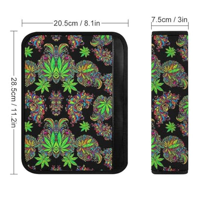 1 Pair Soft Padded Seat Belt Cover for Child, Most Cars, Trippy Weedleaf Leaf Shoulder Harness Cover, Neck and Shoulder Support - color: Pattern 560