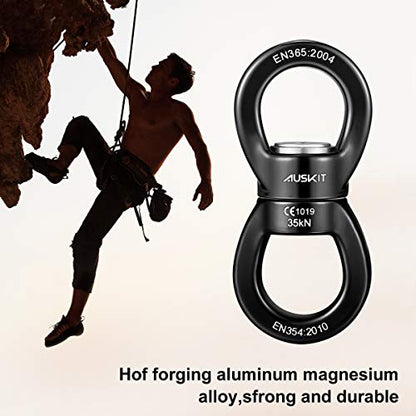 Black Swing Swivel, 35 KN Safest Rotational Device Hanging Accessory - color: Black, size: 35 KN