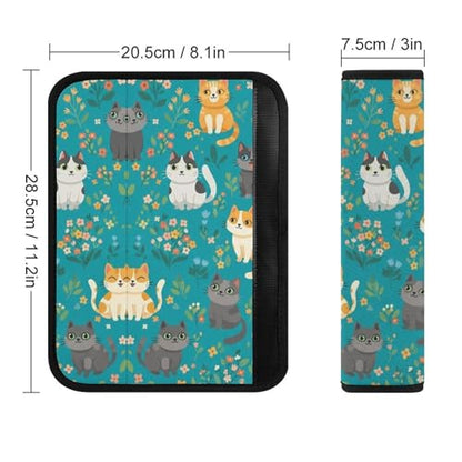 Universal Soft and Comfortable Colorful Cats Cherry Seat Belt Shoulder Pad for Kids, Most Cars, 1 Pair Seat Belt Covers Cushion Anti-Slip Pad - color: Pattern 217