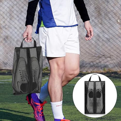 2 Pack Shoe Bags for Travel, Sneaker Bags Packing with Sturdy Zipper Transparent Design Protable Shoes Organizer Bag for Gym Golf Shoe Dust Bag Man and Women Black