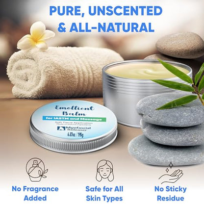Myofascial Releaser Emollient Balm for IASTM & Gua Sha – Non-Greasy Massage Balm for Tool Glide and Bodywork – Natural, Hypoallergenic, Unscented Massage Balm Alternative to Oil (195g) - color: 195g