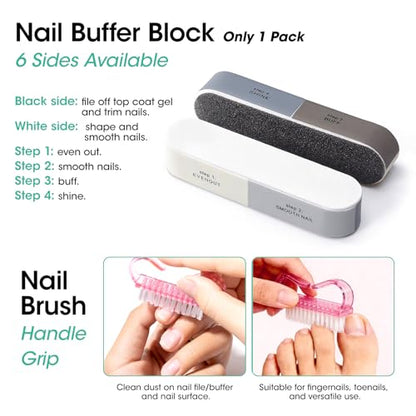 GELLEN Nail Cleanser Pads 50PCS with 10PCS Manicure Tools Kit | Ceramic Cuticle Pusher Pen, Remover and Cuticle Oil Nail Prep Care Kit, Nail File 100/180, Polishing Buffer, Clipper & Brush - size: 50PCS with 10PCS Tools