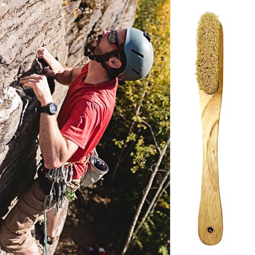 cdar Rock Climbing Brush with Wooden Long Handle Thick Boar Bristles Indoor Outdoor Climbing Bouldering Brush Cleaning Tool