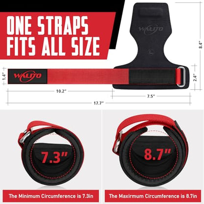 Weight Lifting Wrist Strap，Double Layer Leather Wrist Wraps with Neoprene Padding for Weightlifting & Deadlifts – Adjustable Gym Straps for Men & Women - color: Red