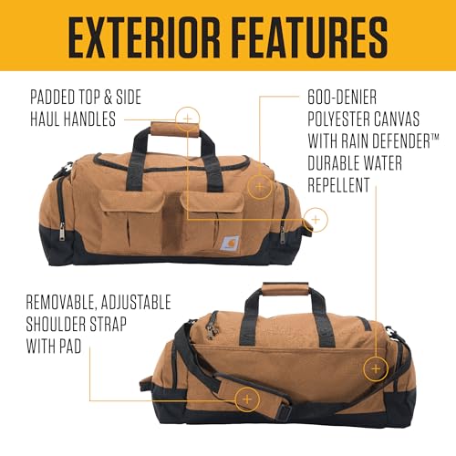 Carhartt 40L Utility Duffel, Heavy-Duty Gear Bag for Jobsite, Gym, & Travel, Duffel Bag (Carhartt Brown), 40L - color: Duffel Bag (Carhartt Brown)